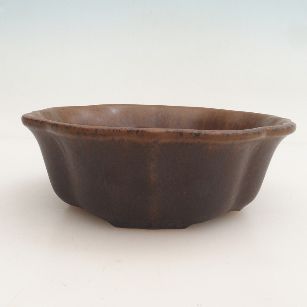 Bol bonsaï + soucoupe H06 - 14,5 x 14,5 x 5 cm - brun