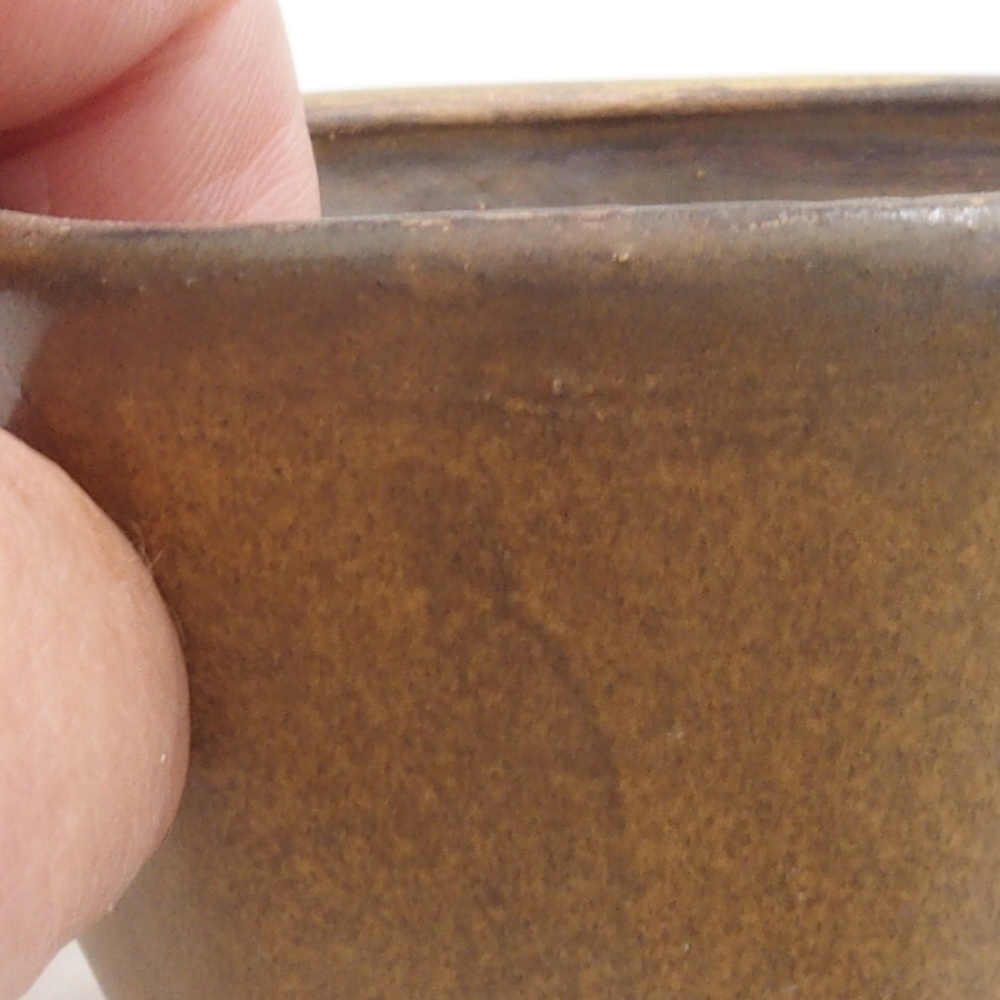Bol à bonsaï en céramique 10 x 8,5 x 4 cm, brun