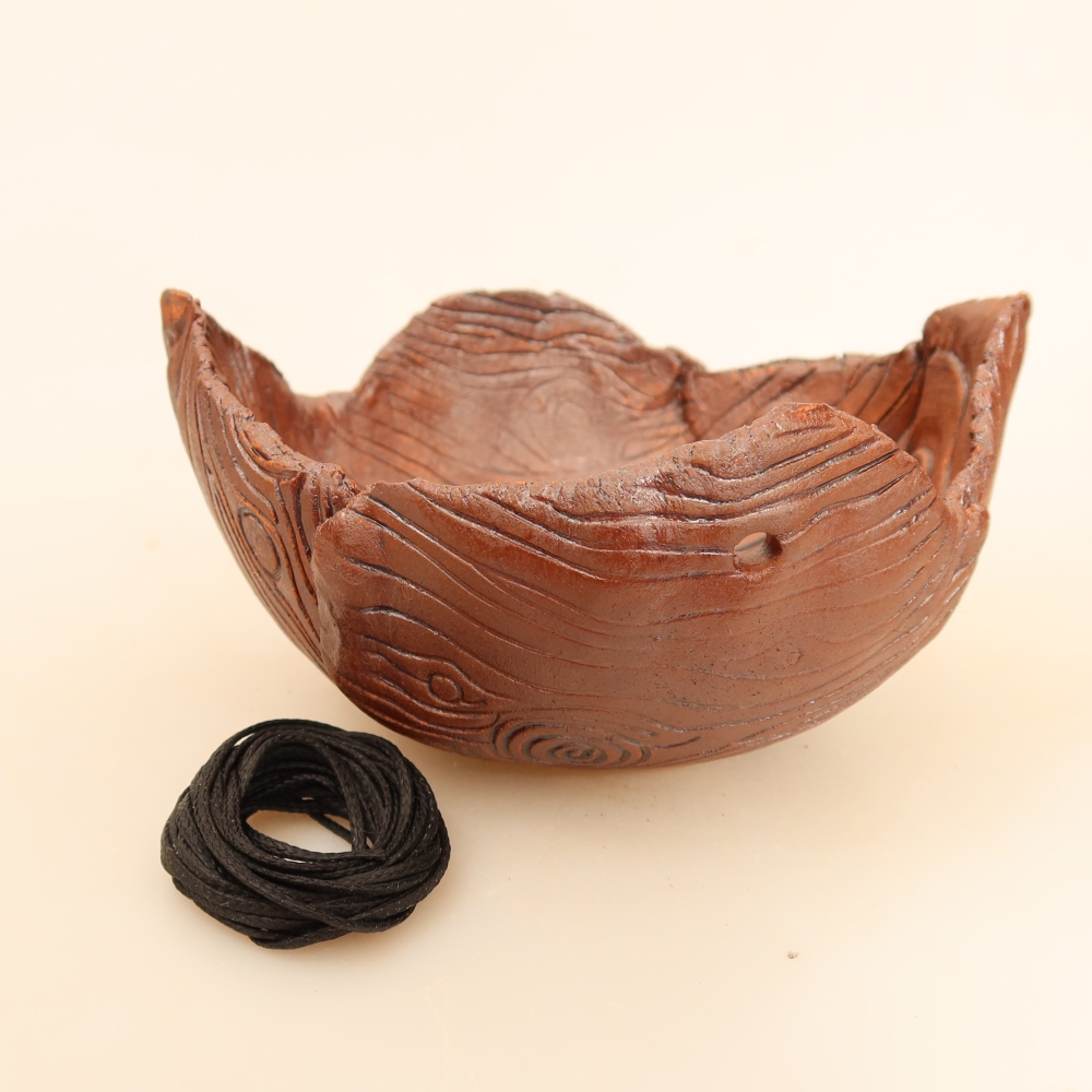 Coquille en céramique pour kokedama, 13 x 11,5 x 6,5 cm, couleur marron