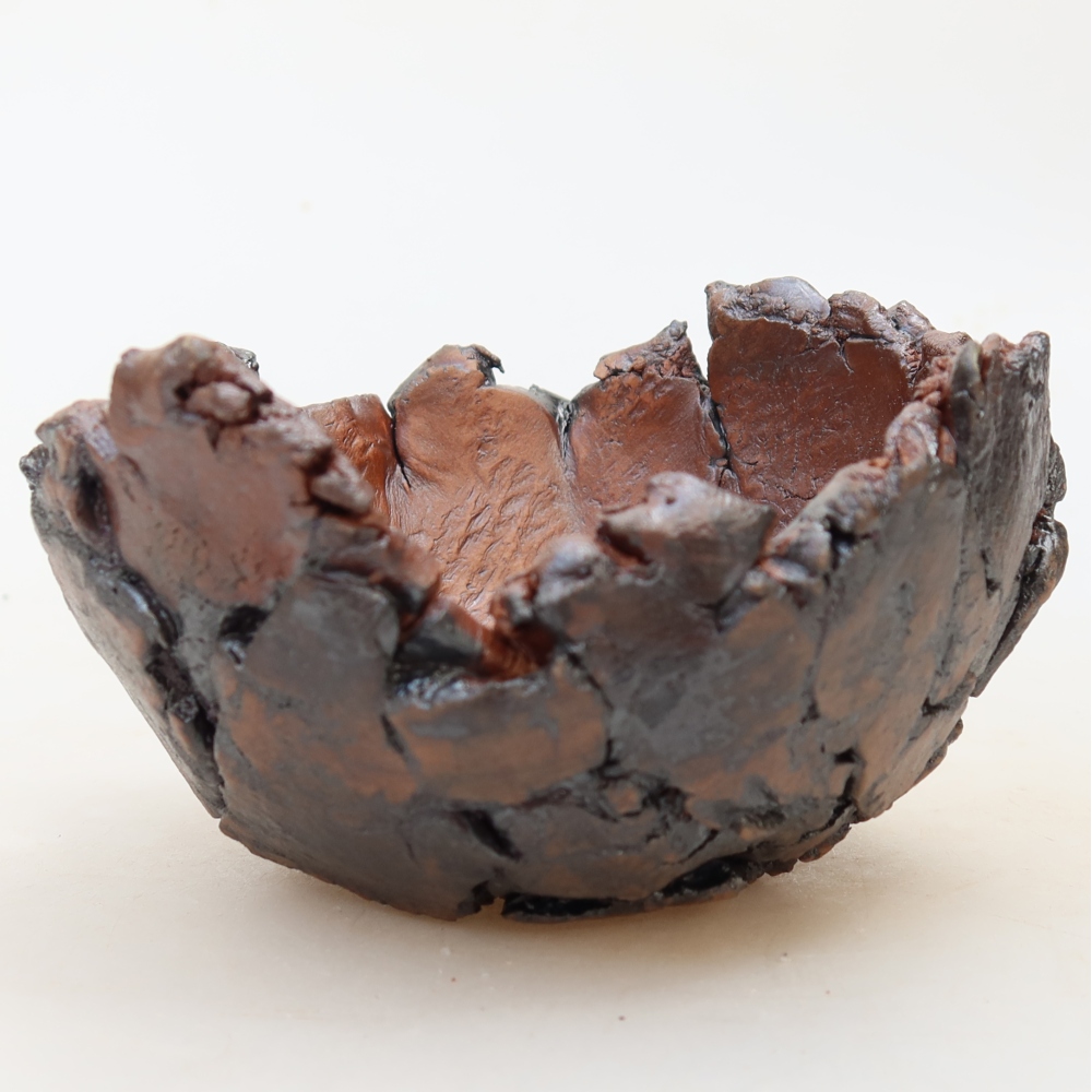 Coquille en céramique 11 x 11 x 7 cm, couleur marron