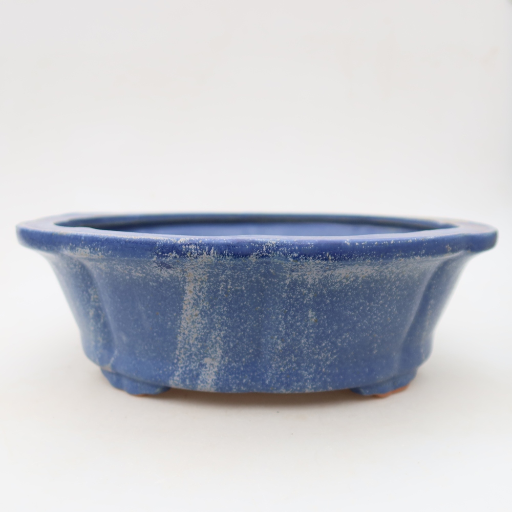 Bol à bonsaï en céramique 26,5 x 26,5 x 8,5 cm, couleur bleu
