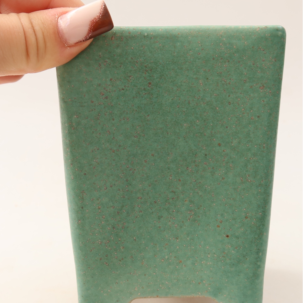 Pot à bonsaï en céramique 9 x 9 x 11,5 cm, couleur verte