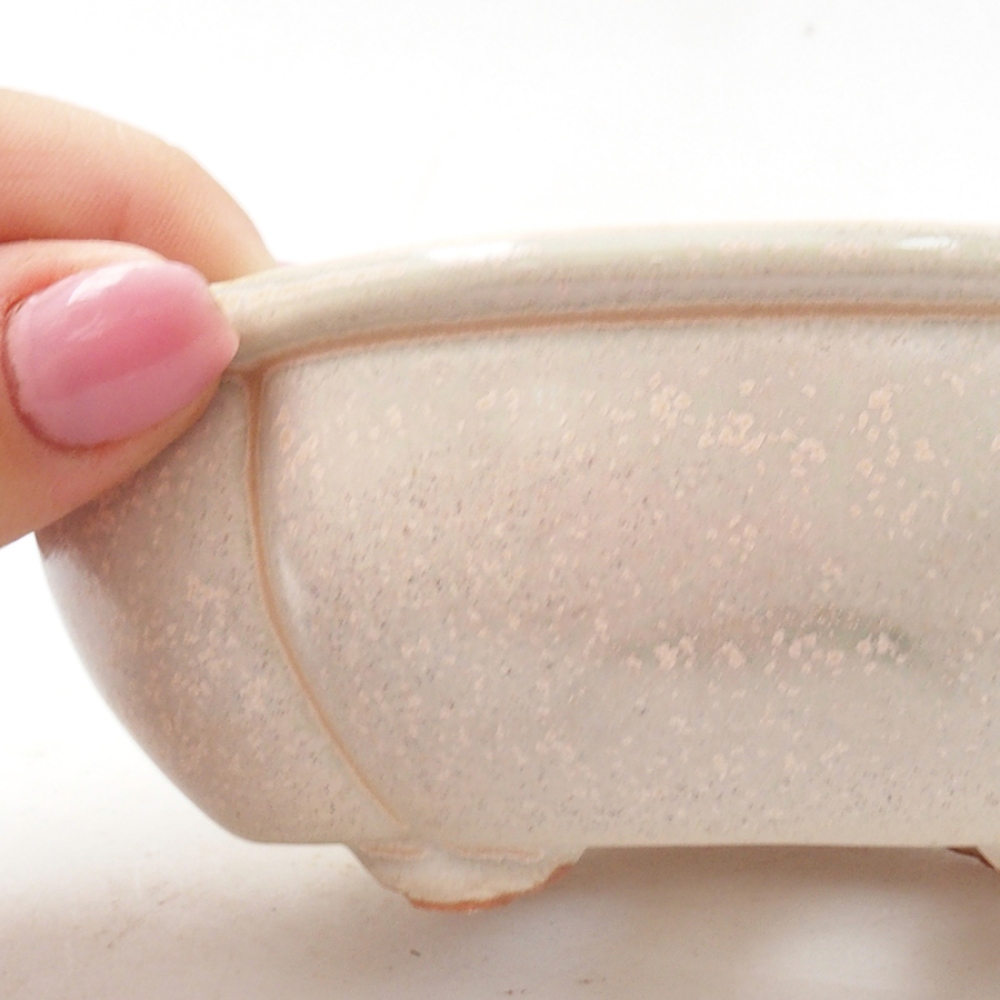 Bol à bonsaï en céramique 12,5 x 10 x 4,5 cm, couleur beige