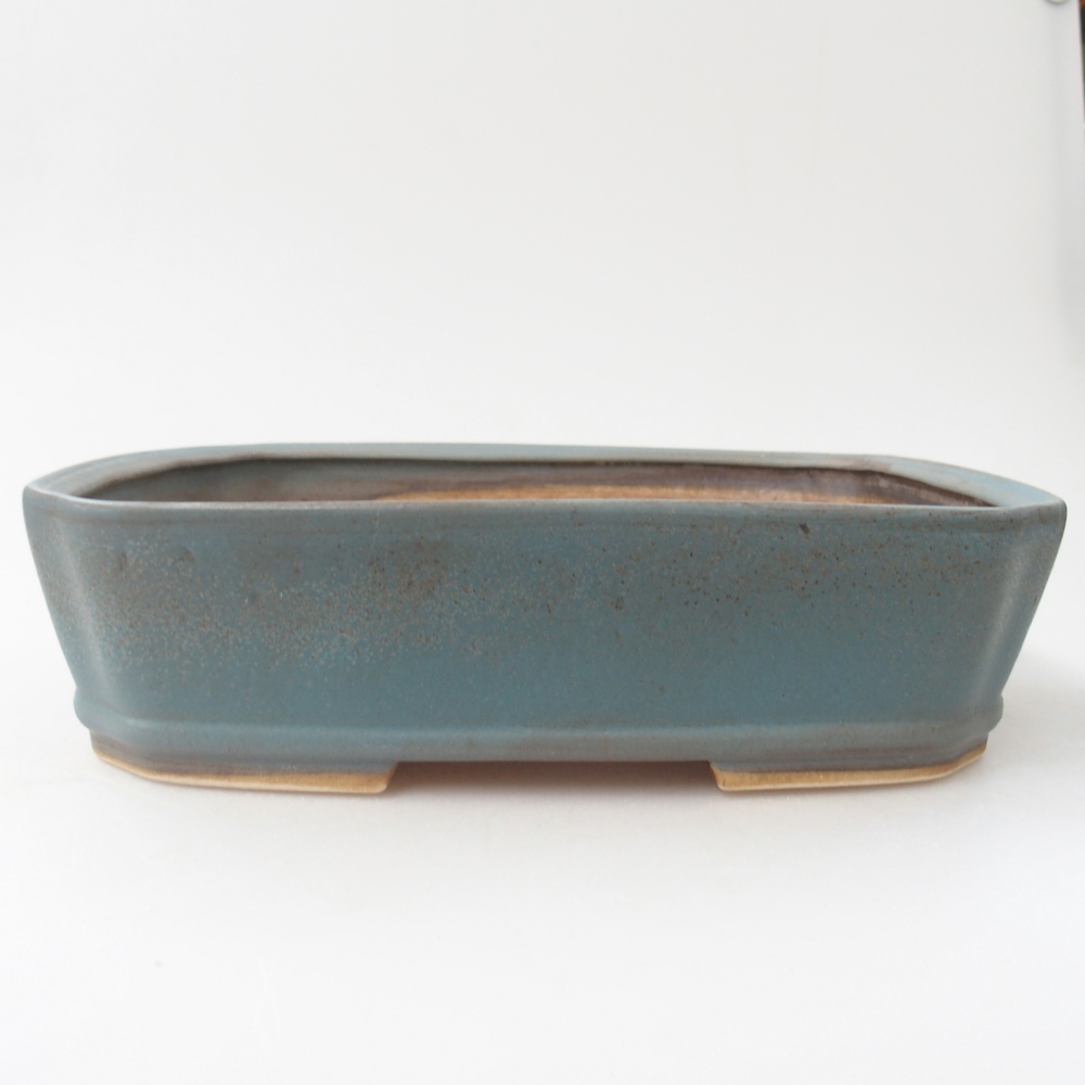 Bol à bonsaï en céramique 24,5 x 21,5 x 6,5 cm, couleur bleu