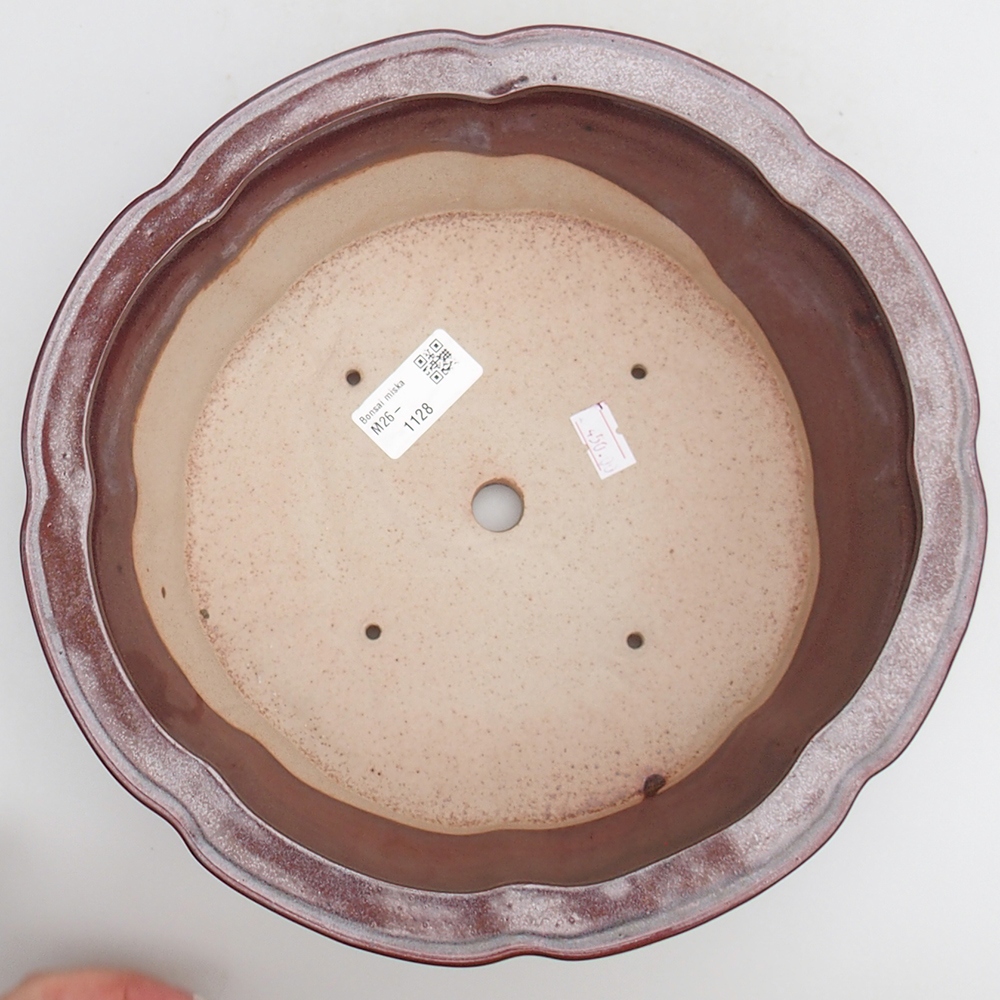 Bol à bonsaï en céramique 26 x 26 x 8 cm, bordeaux