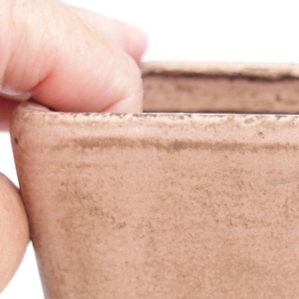 Bol à bonsaï en céramique 10 x 10 x 12 cm, rose