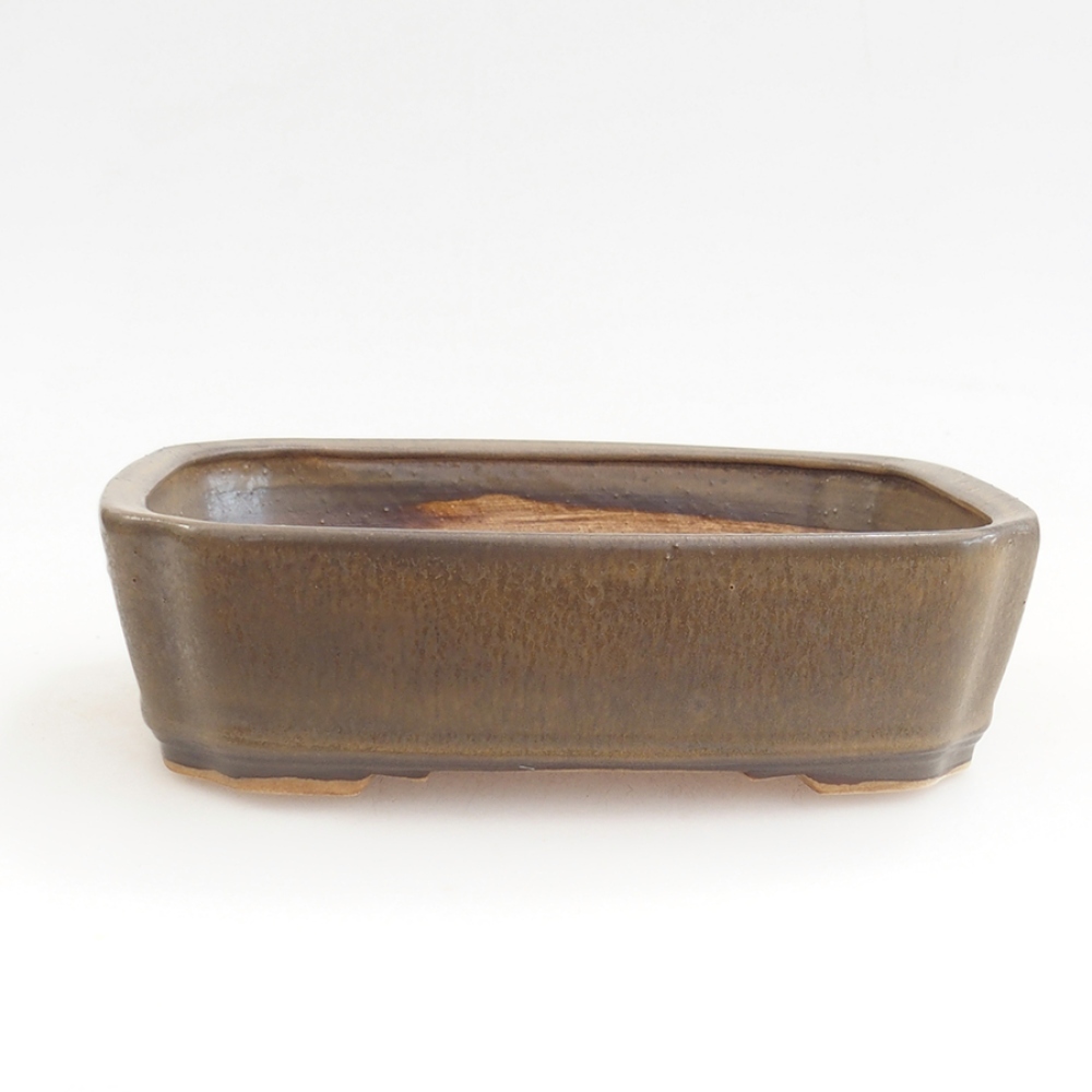 Bol à bonsaï en céramique 21 x 18 x 6 cm, brun