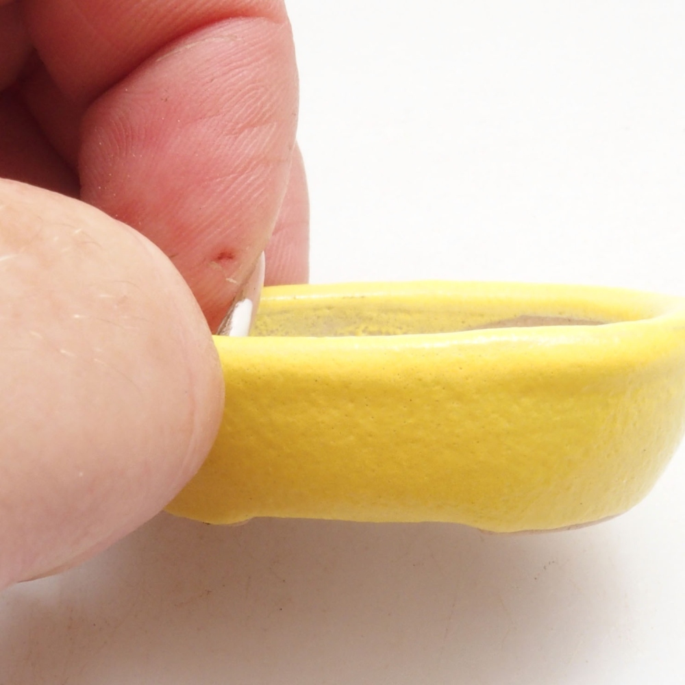 Bol à bonsaï en céramique 4 x 3 x 1,5 cm, jaune