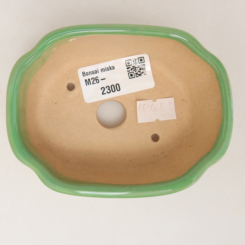 Pot à bonsaï en céramique 10,5 x 8 x 4 cm, couleur verte