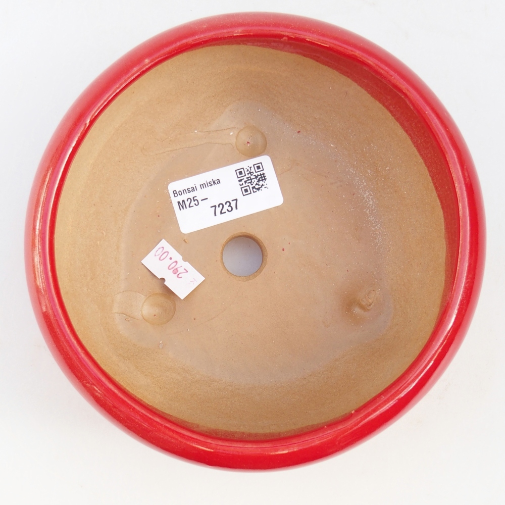 Bol à bonsaï en céramique 14,5 x 14,5 x 7 cm, couleur rouge