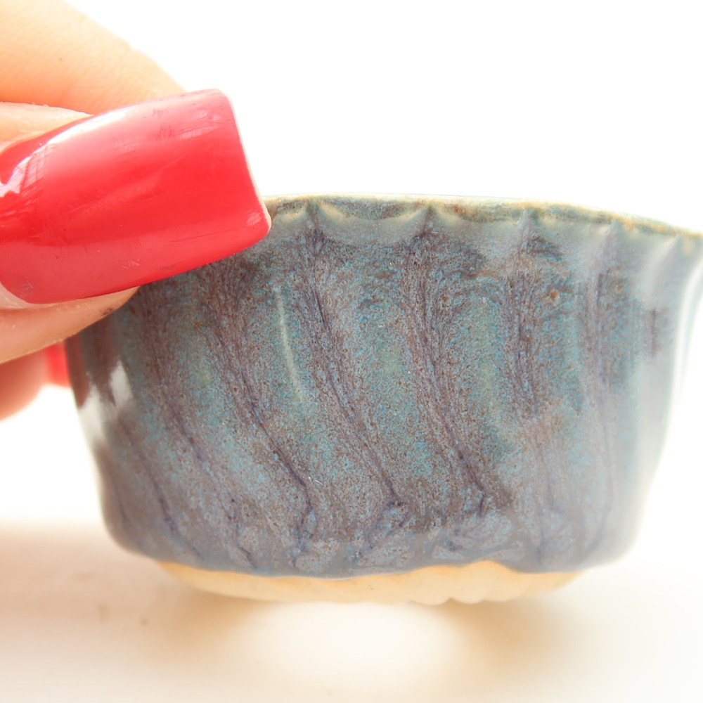 Pot à bonsaï en céramique 5,5 x 5,5 x 3 cm, couleur grise