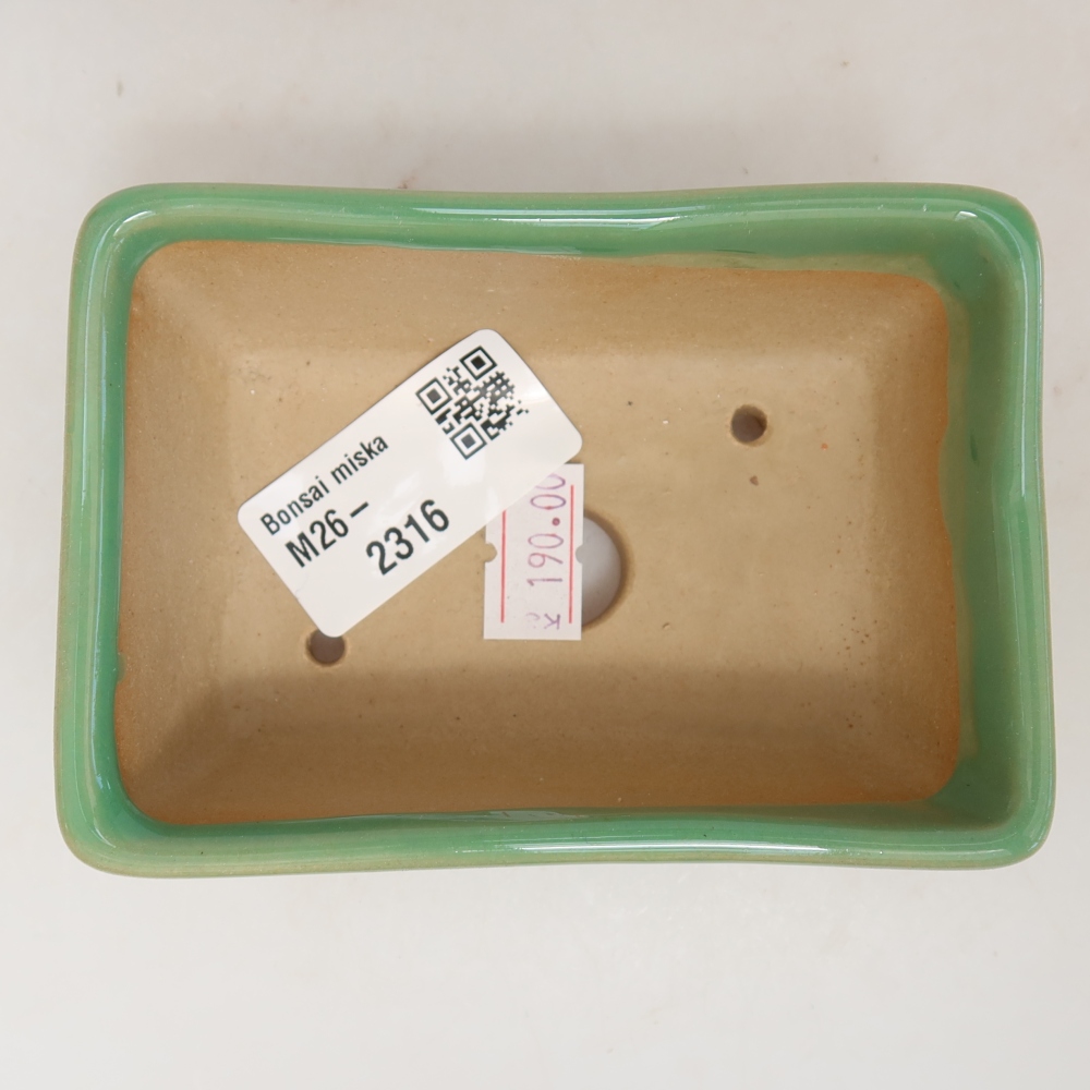 Pot à bonsaï en céramique 10,5 x 7 x 4,5 cm, couleur jaune