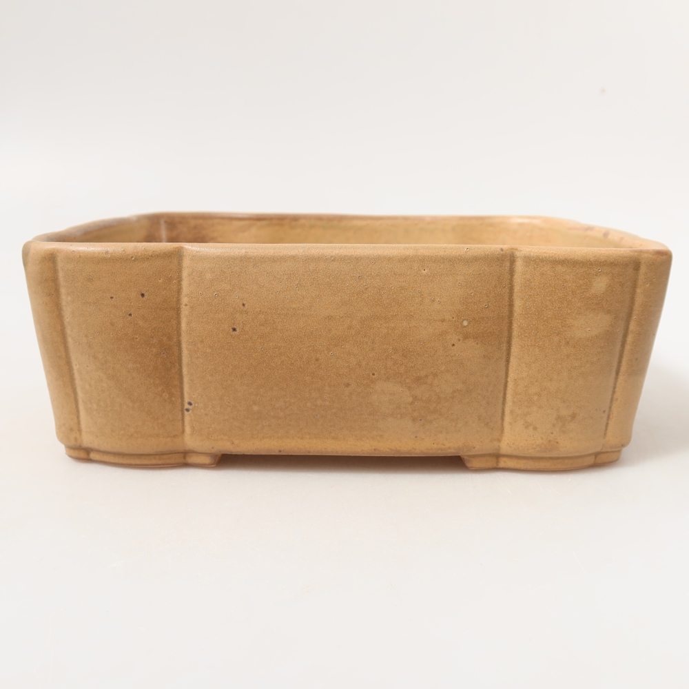 Pot à bonsaï en céramique 20,5 x 17,5 x 7 cm, couleur beige