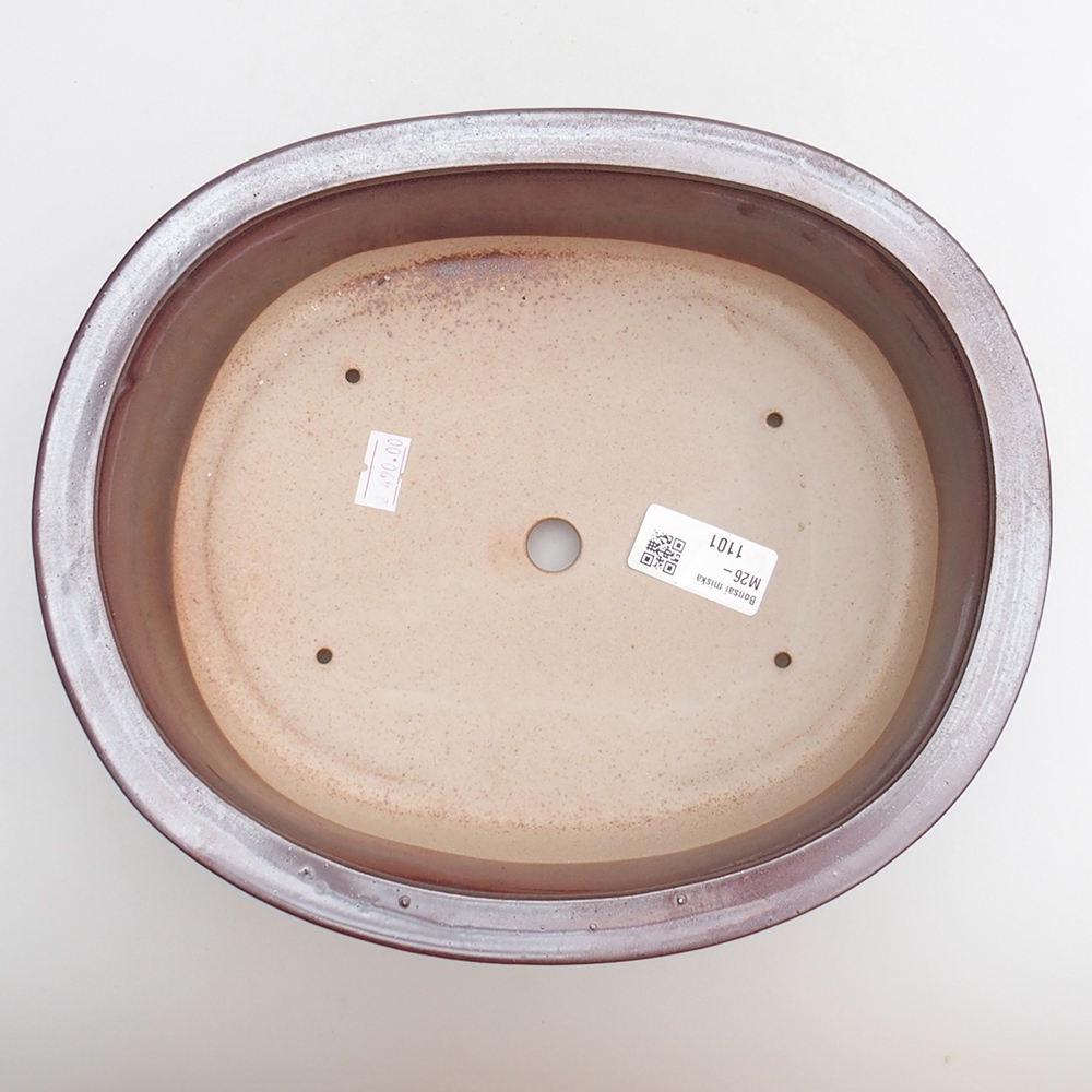 Bol à bonsaï en céramique 25 x 20,5 x 8 cm, bordeaux