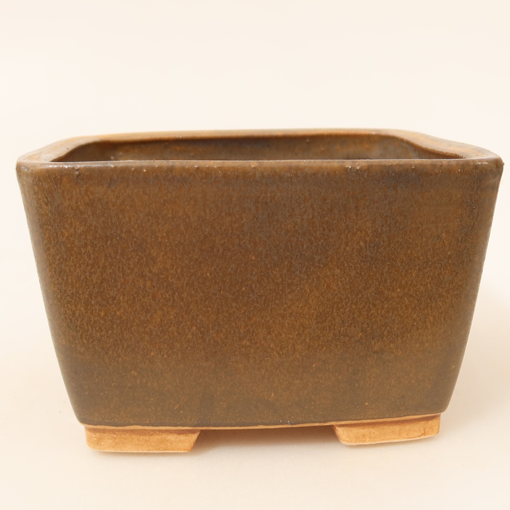 Bol à bonsaï en céramique 13 x 13 x 8 cm, brun