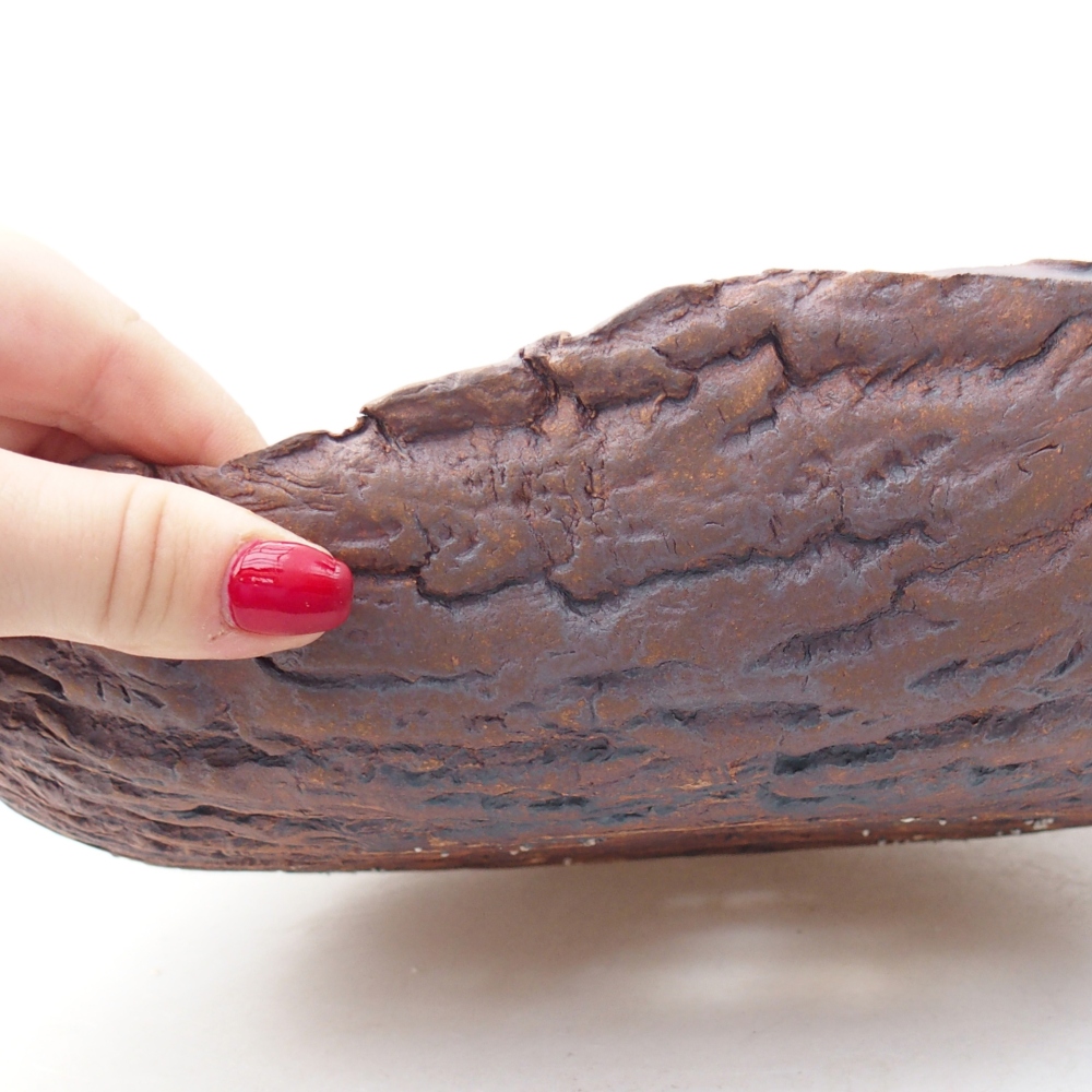 Coquille en céramique 28 x 21,5 x 8,5 cm , couleur marron