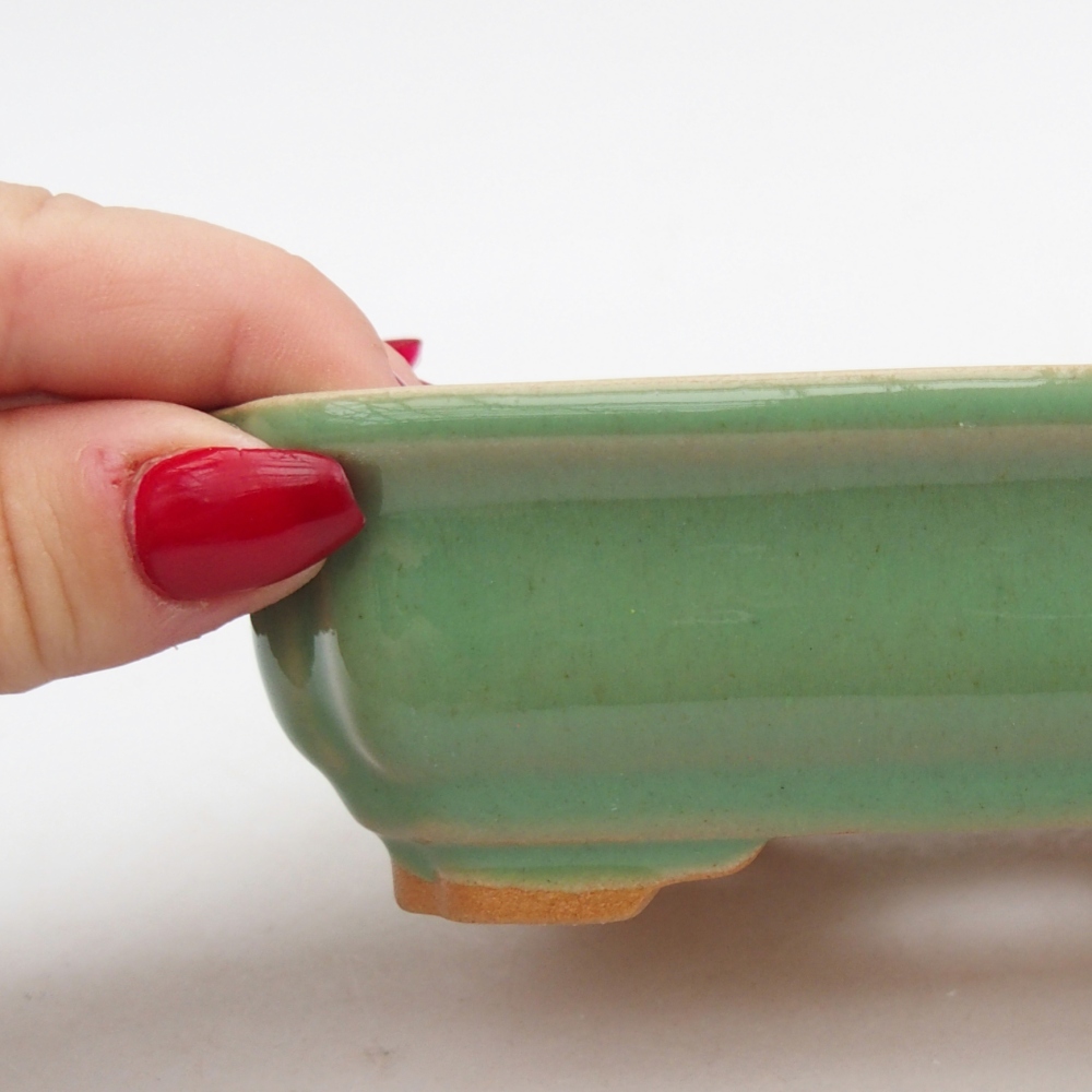 Bol à bonsaï en céramique 14 x 11 x 4 cm, vert