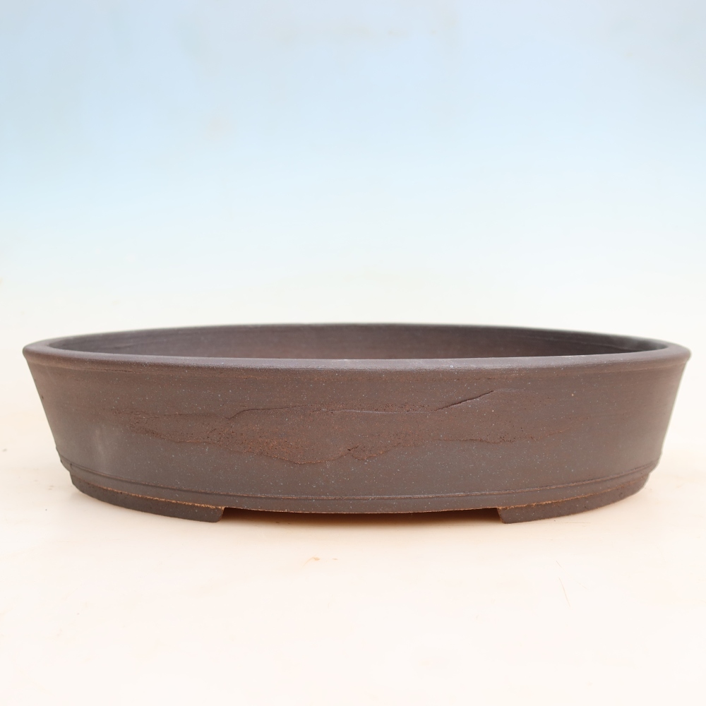 Pot à bonsaï en céramique 38 x 30,5 x 7,5 cm, couleur marron