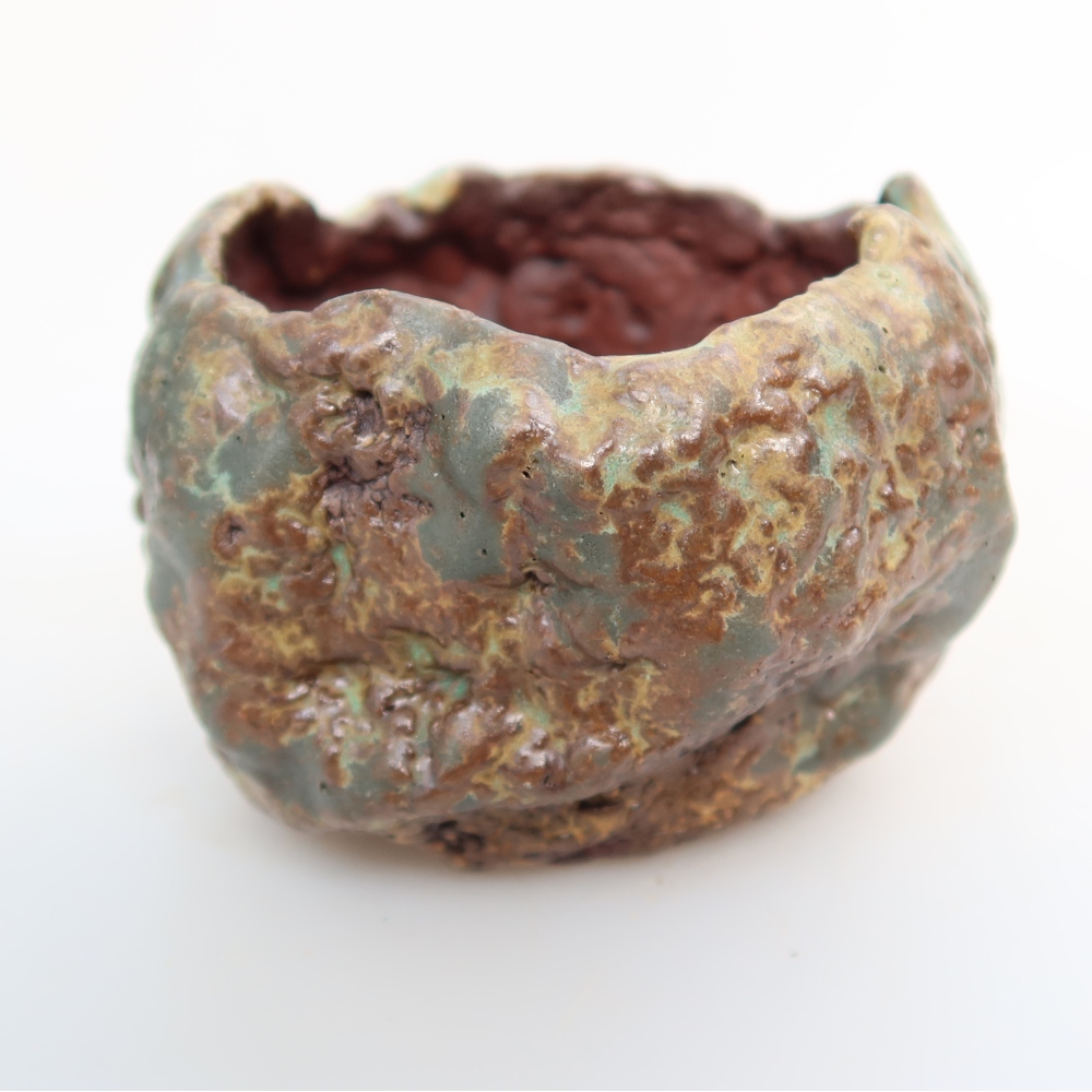 Coquille en céramique  7 x 6,5 x 5,5 cm, couleur verte