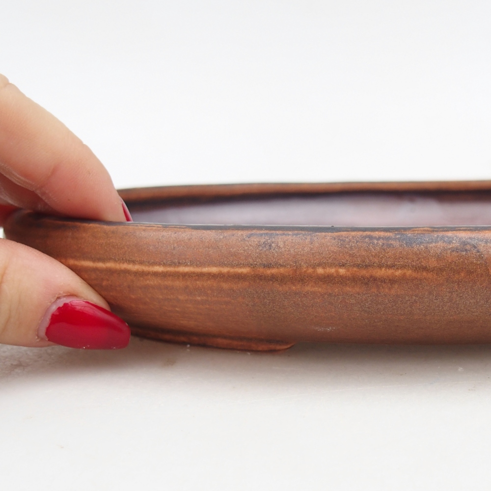 Bol à bonsaï en céramique 22 x 17 x 3 cm, rose