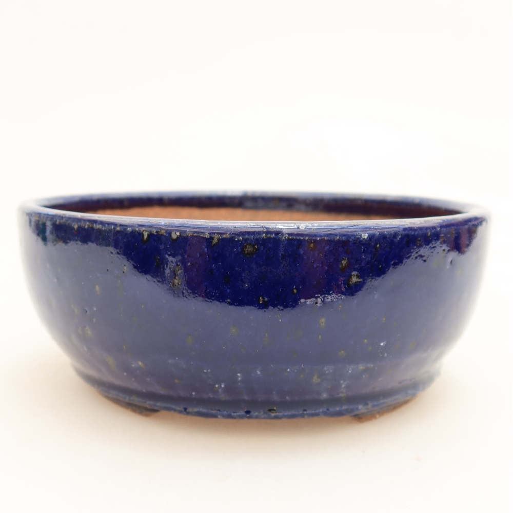 Bol à bonsaï en céramique 13,5 x 13,5 x 5 cm, couleur bleu