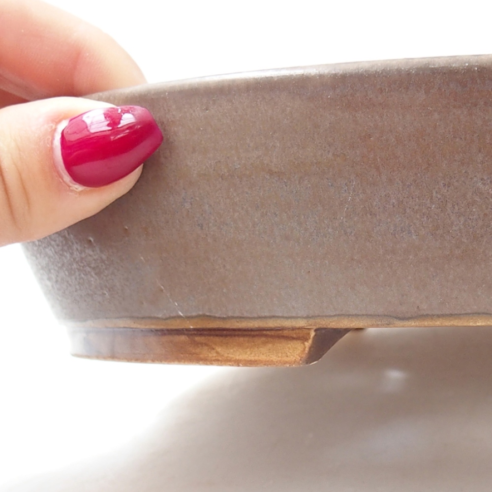 Bol à bonsaï en céramique 20,5 x 18,5 x 4,5 cm, couleur bleu