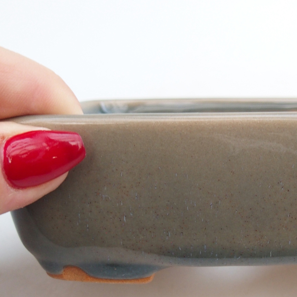 Bol à bonsaï en céramique 12 x 10 x 4 cm, gris