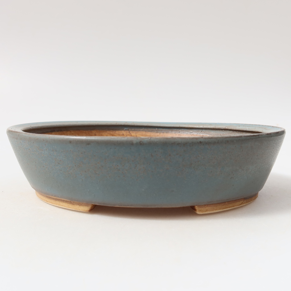 Bol à bonsaï en céramique 18,5 x 16,5 x 4,5 cm, couleur bleu