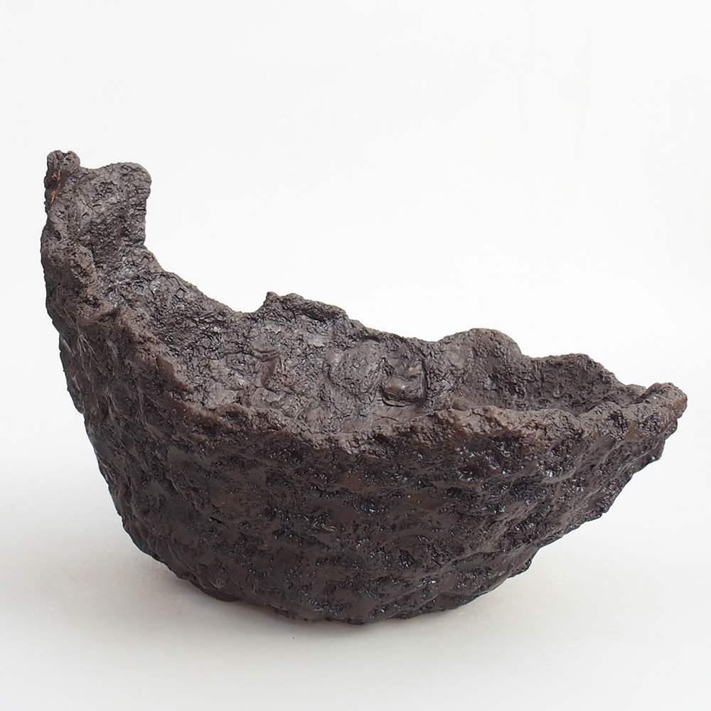 Coquille en céramique 23 x 20 x 18 cm , couleur marron