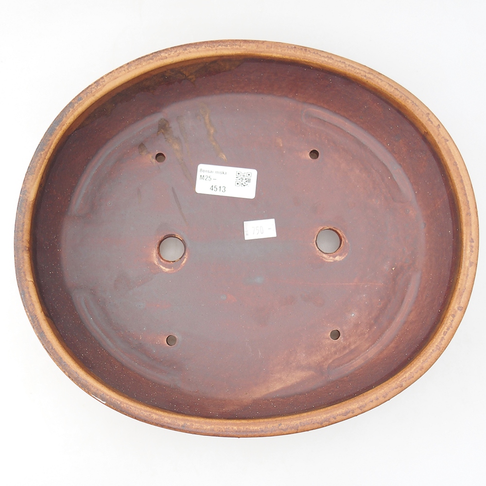 Bol à bonsaï en céramique 24 x 28 x 6 cm, brun