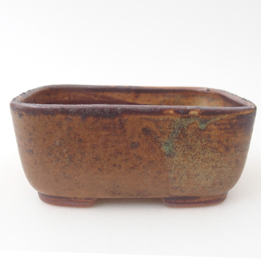 Bol à bonsaï en céramique 12,5 x 9,5 x 5 cm, brun