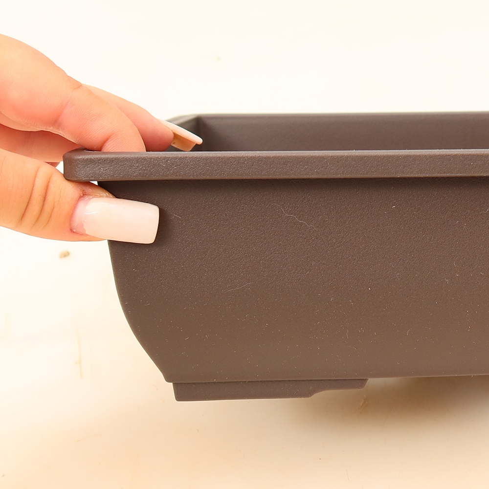 Pot à bonsaï en plastique MP-5 - 28 x 21 x 8 cm, couleur marron