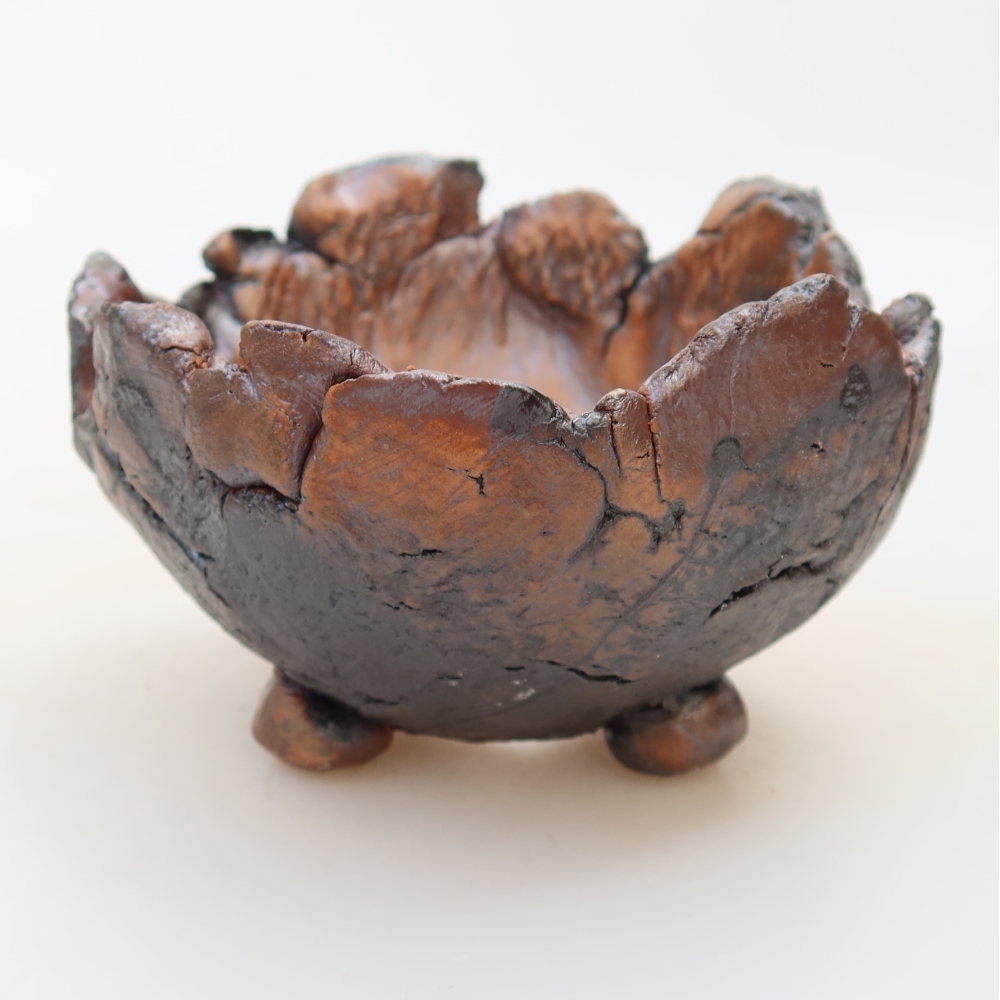 Coquille en céramique 10,5 x 10,5 x 7 cm, couleur marron