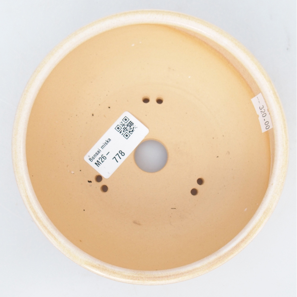 Bol à bonsaï en céramique 14,5 x 14,5 x 5,5 cm, couleur beige