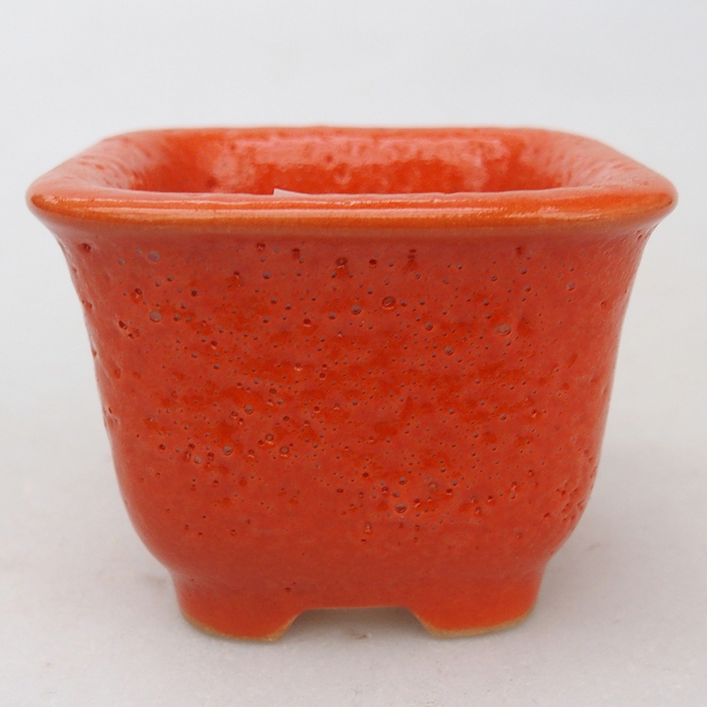 Bol à bonsaï en céramique 6,5 x 6,5 x 5 cm, orange