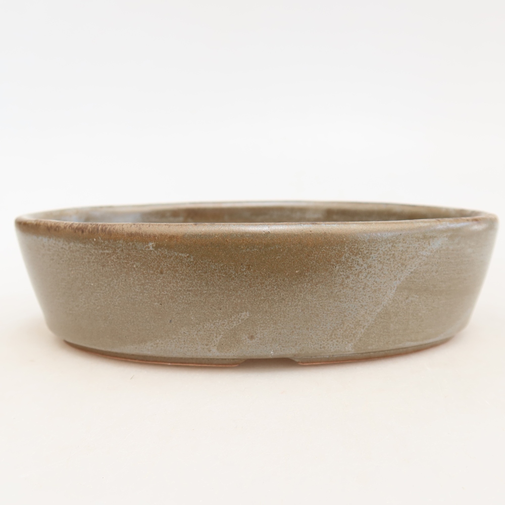 Bol à bonsaï en céramique 16,5 x 11,5 x 4,5 cm, brun