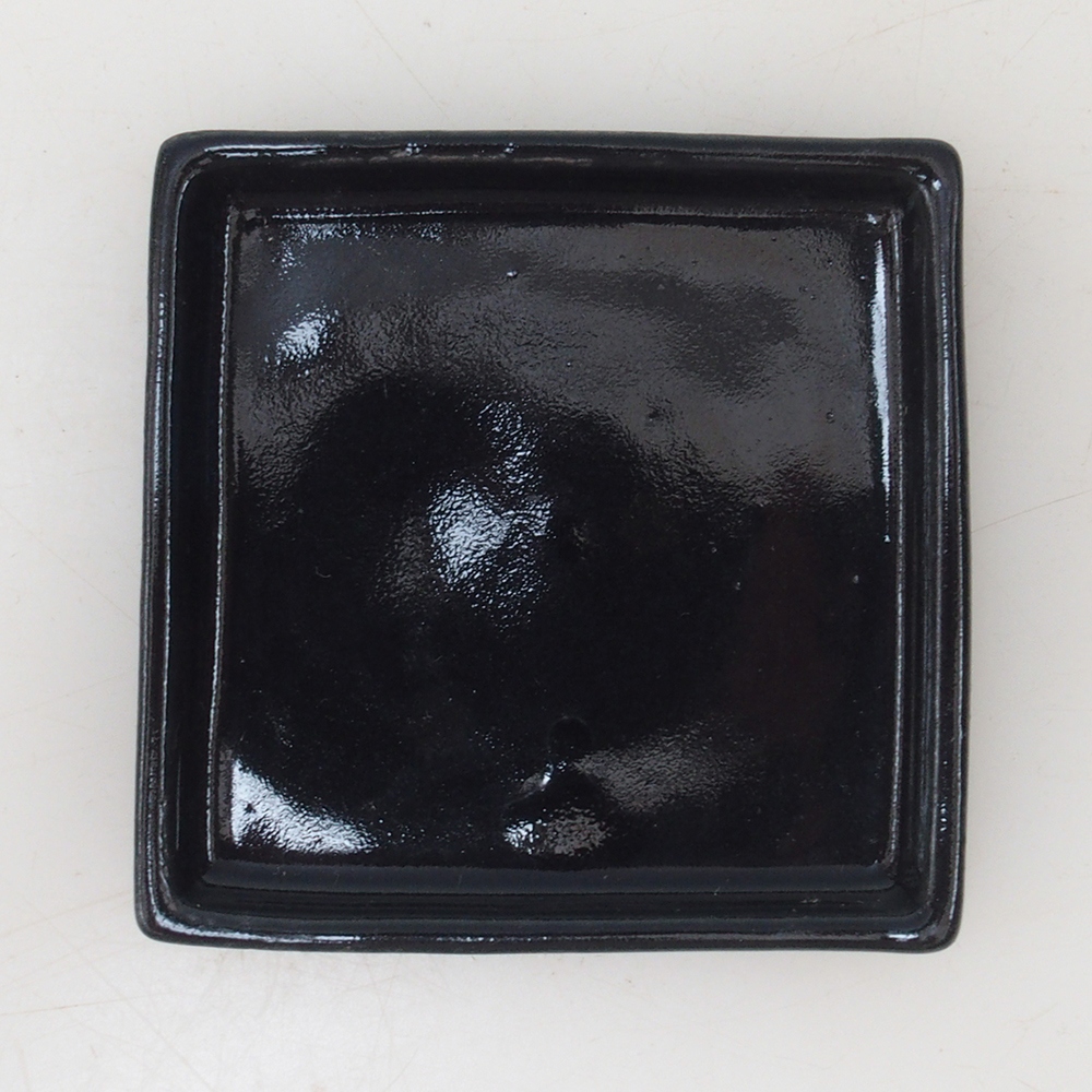 Soucoupe Bonsaï carrée S - 8 x 8 x 1 cm - noir