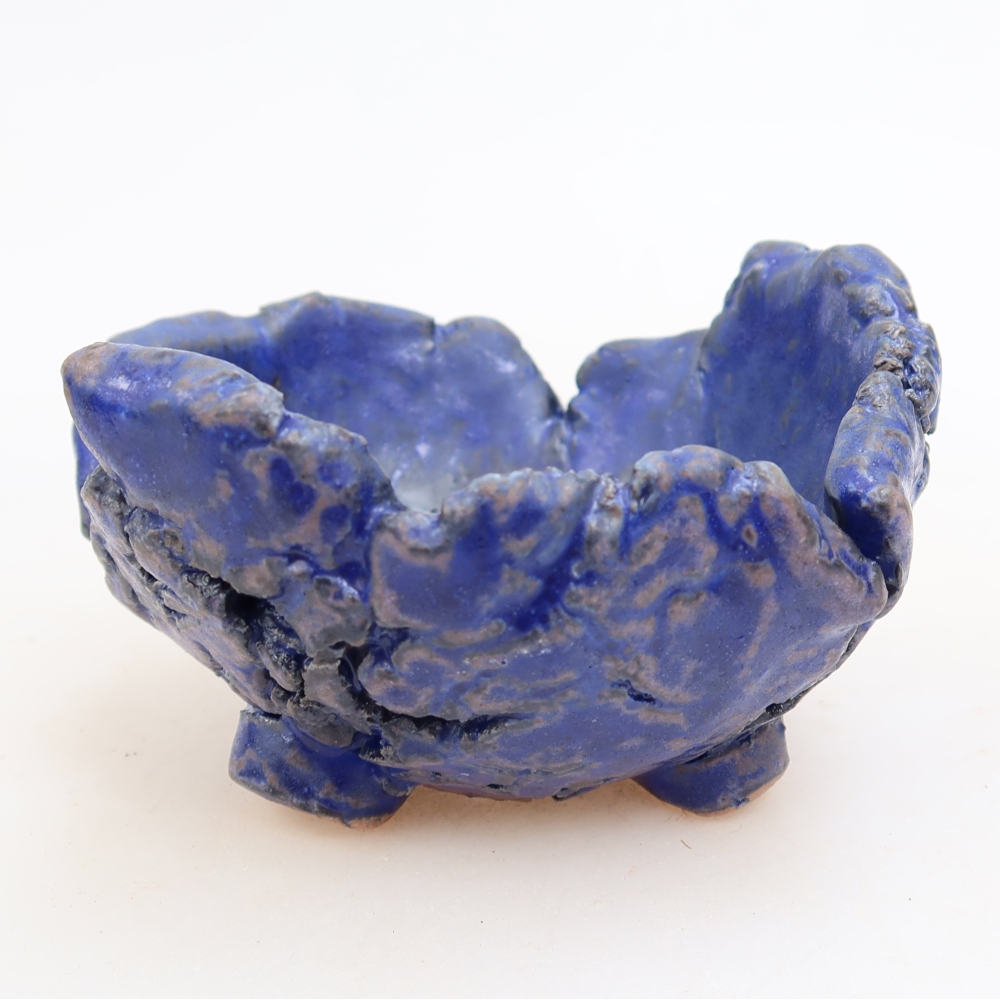 Coquille en céramique  10 x 9,5 x 5,5 cm, couleur bleue