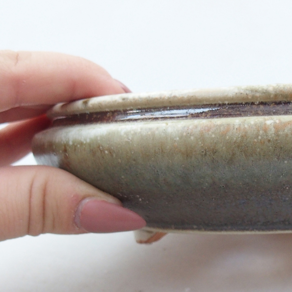 Bol à bonsaï en céramique 15 x 15 x 5 cm, vert