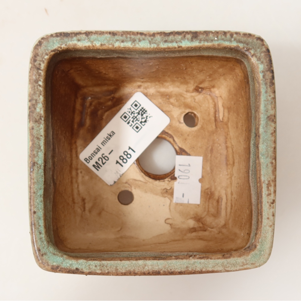 Bol à bonsaï en céramique 8,5 x 8,5 x 5,5 cm, vert