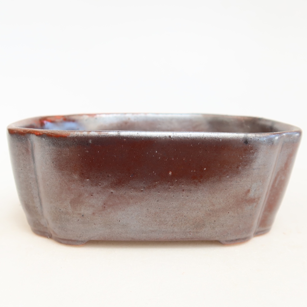 Pot à bonsaï en céramique 12,5 x 10 x 4,5 cm, couleur métallique