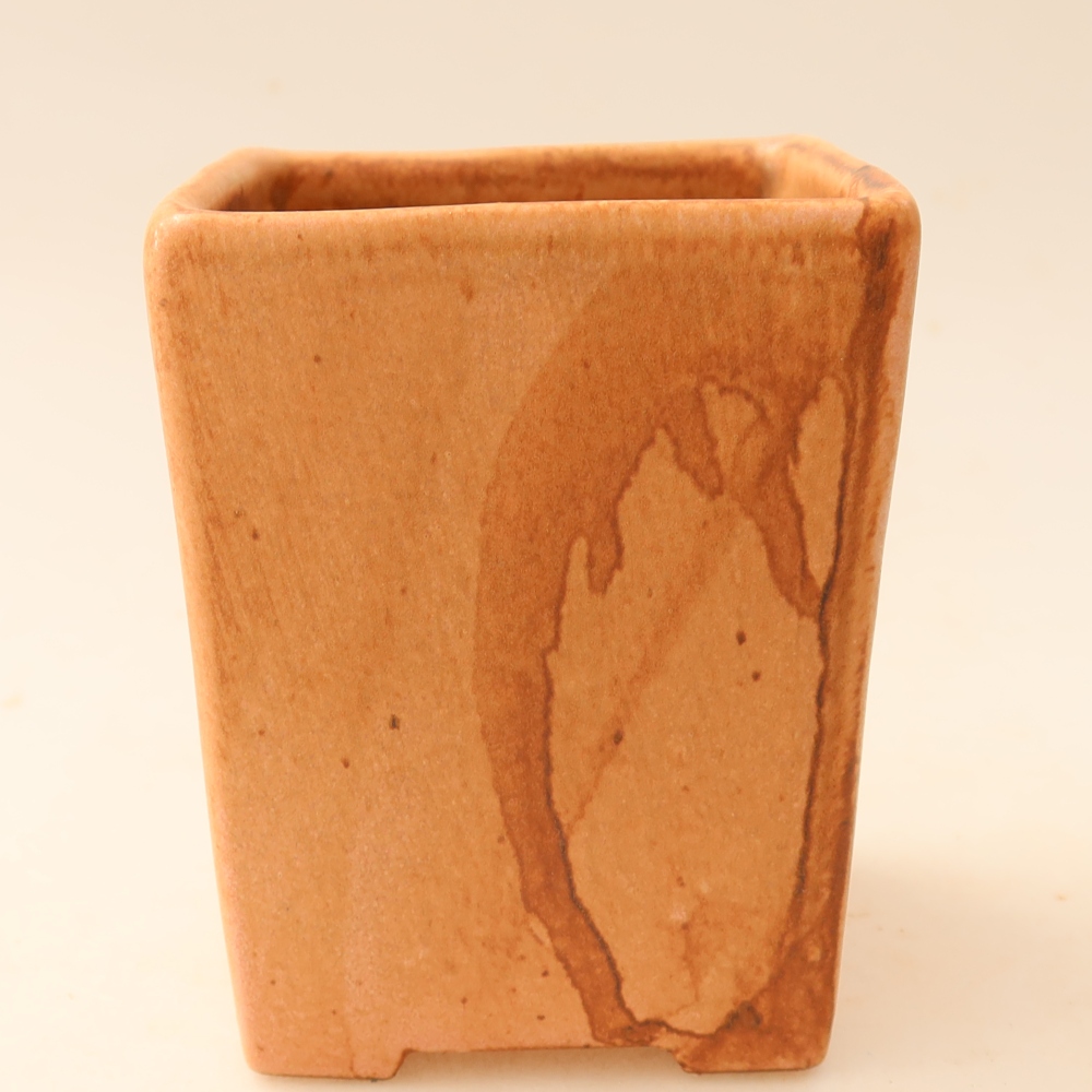 Pot à bonsaï en céramique 7,5 x 7,5 x 10 cm, couleur rose