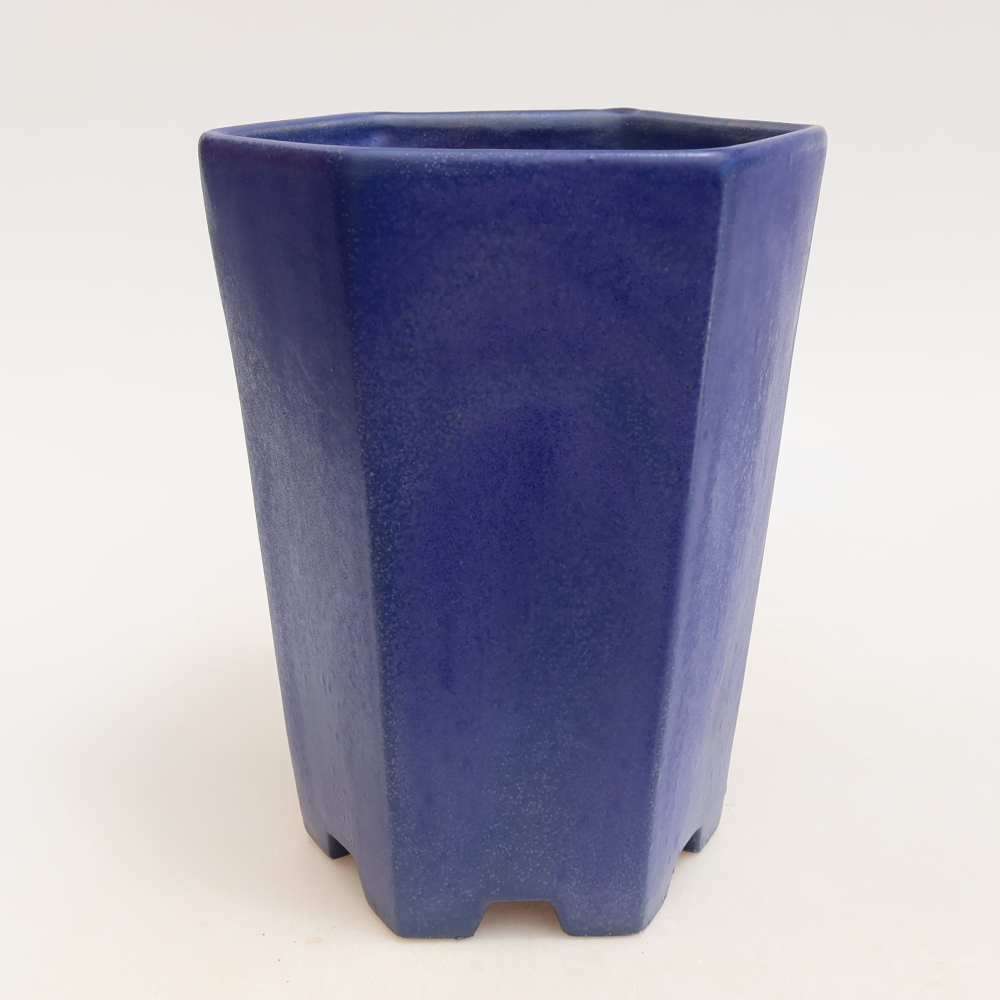 Pot à bonsaï en céramique 13 x 12 x 17 cm, couleur bleue