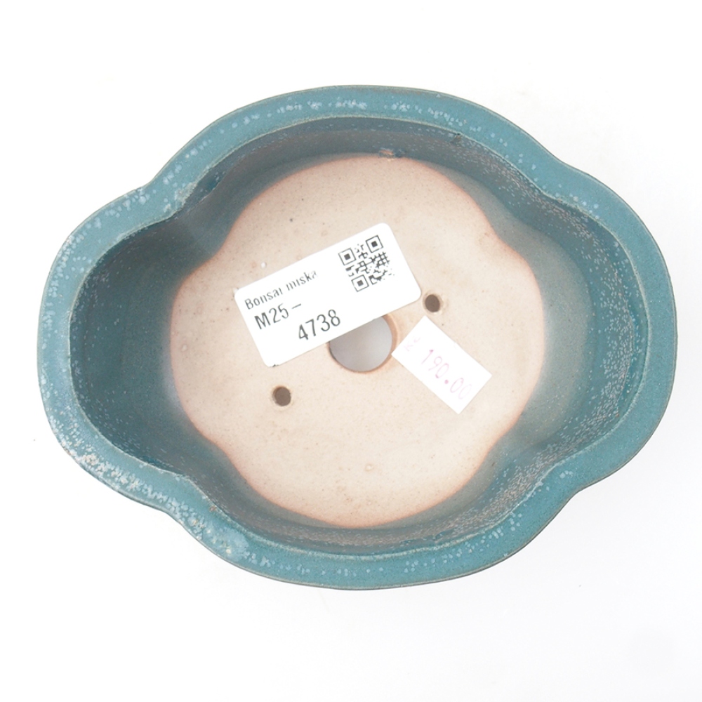 Bol à bonsaï en céramique 12,5 x 10 x 4,5 cm, couleur bleu