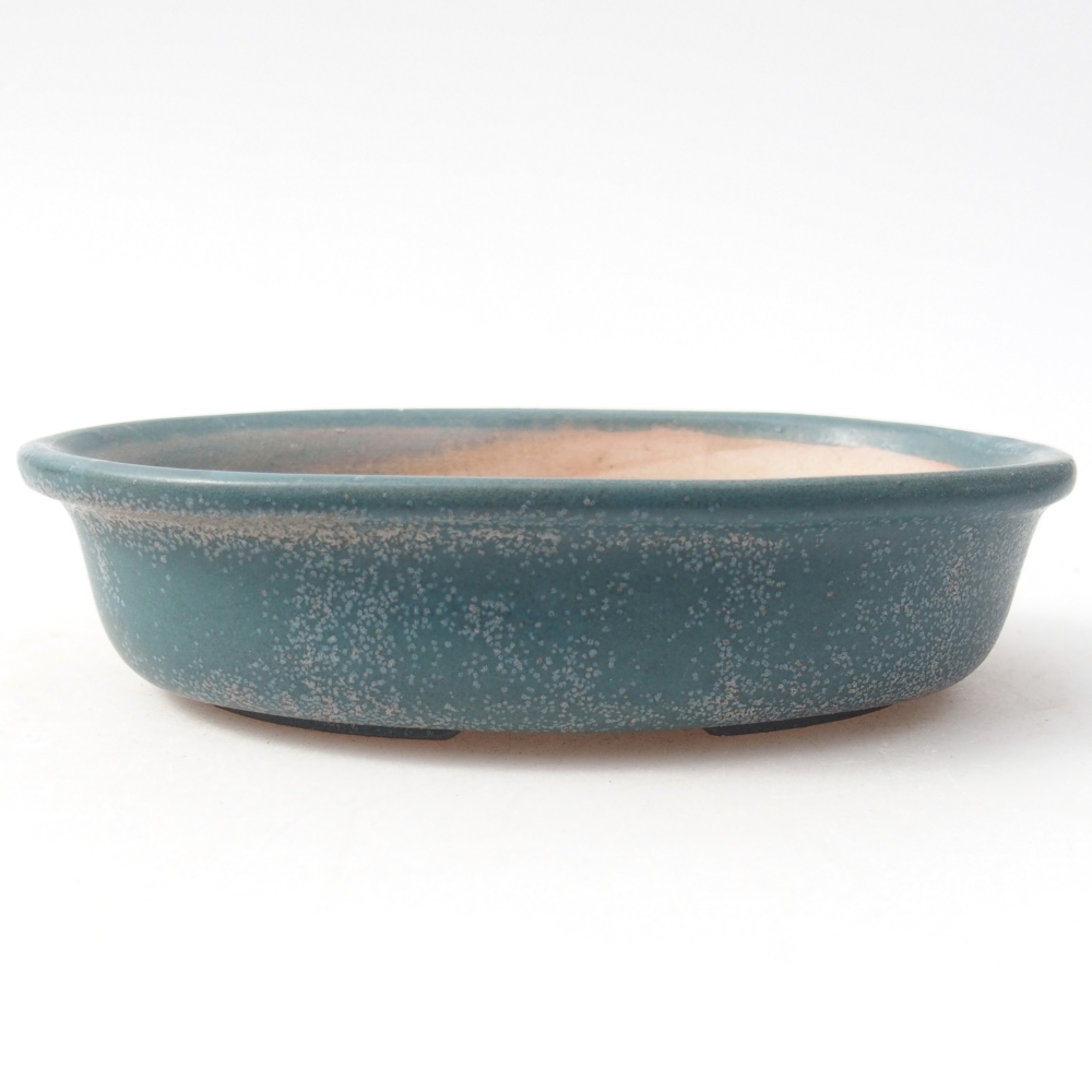 Bol à bonsaï en céramique 14,5 x 10,5 x 3,5 cm, couleur bleu