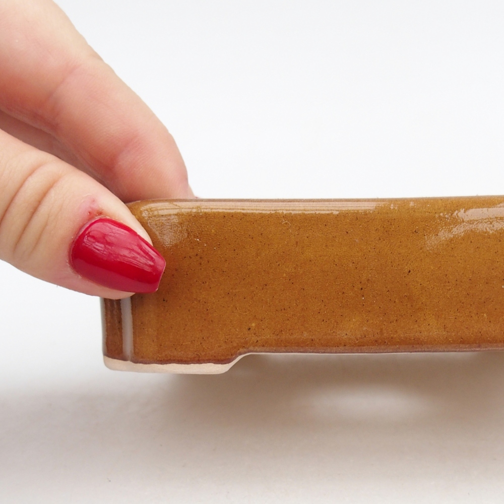 Bol à bonsaï en céramique 11 x 9 x 3 cm, brun