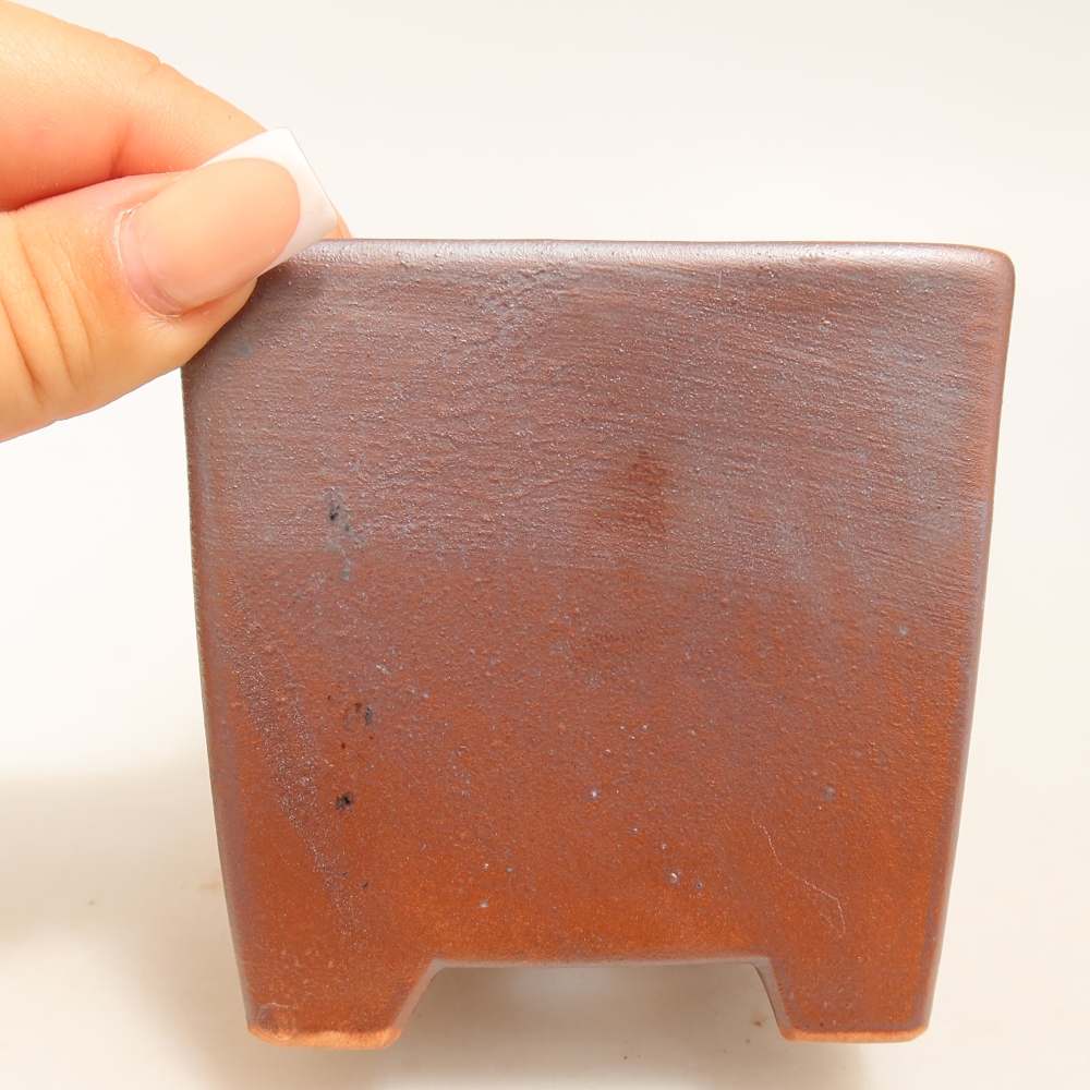 Pot à bonsaï en céramique 9 x 9 x 8,5 cm, couleur métallique