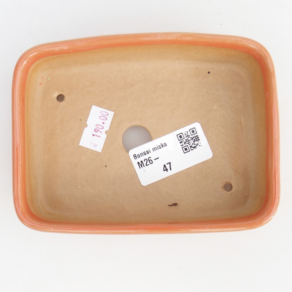 Bol à bonsaï en céramique 12,5 x 9,5 x 3,5 cm, orange