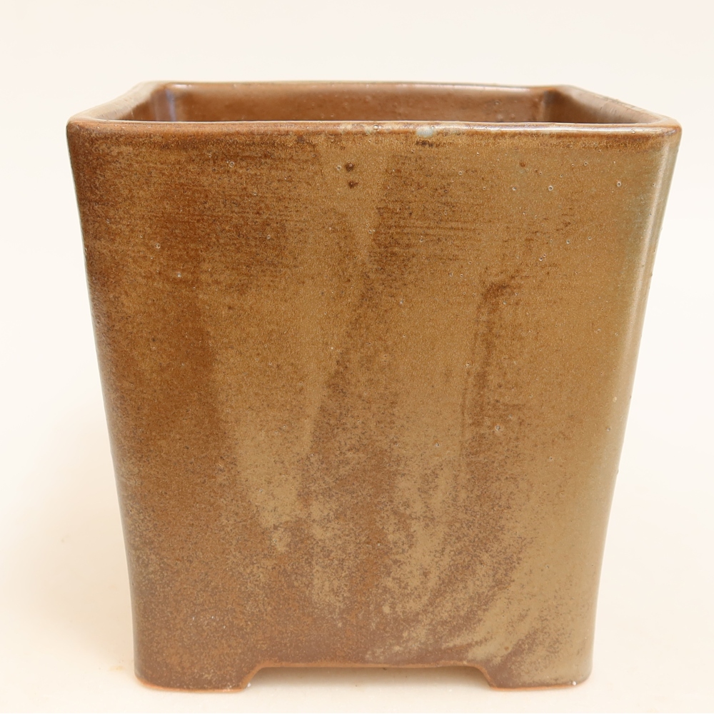 Bol à bonsaï en céramique 13 x 13 x 13,5 cm, brun