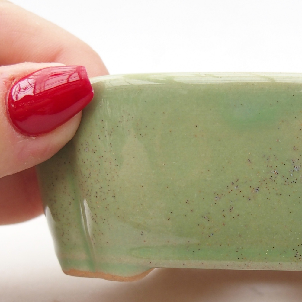 Bol à bonsaï en céramique 10,5 x 8 x 3,5 cm, vert